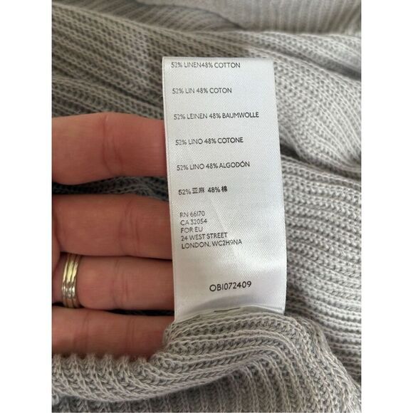 Free People Making Waves Cardigan Sweater size XS Gray Midi Linen Cotton - Picture 10 of 12